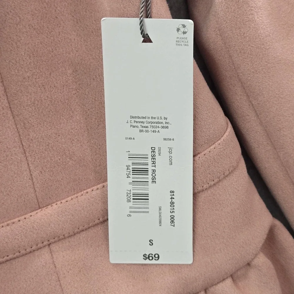 Liz Claiborne Women Jacket S Pink‎ Office Preppy Ruffle Cropped NWT